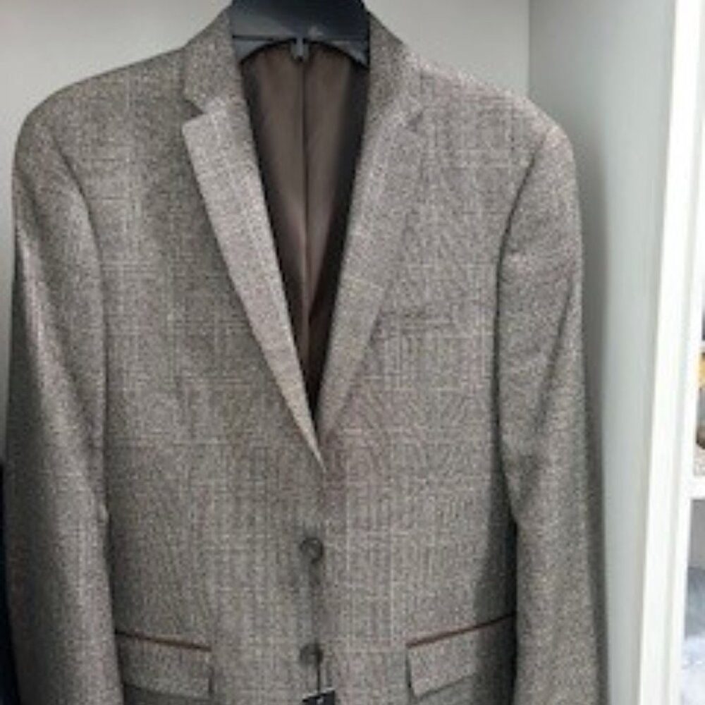NWT Andrew Fezza Brown Classic Notched Lapel 2 Button Sport Coat